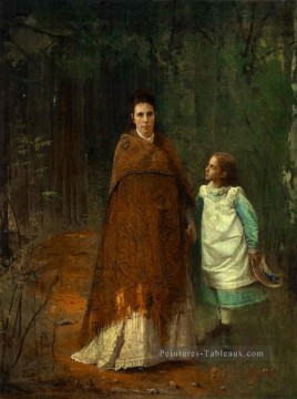  Ivan Peintre - Dans le parc Portrait des artistes Femme et Fille démocratique Ivan Kramskoi
